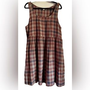 American Eagle Outfitters Gray Plaid Mini Dress